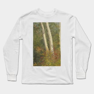 Birch Trees in Autumn by Frederic Edwin Church Long Sleeve T-Shirt